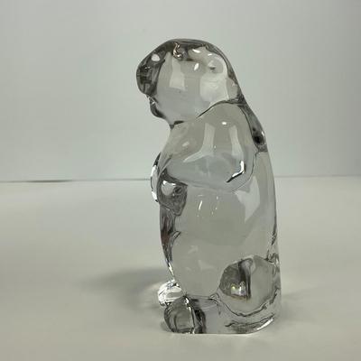 -215- IMPERIAL | Clear Glass Woodchuck Beaver Figure