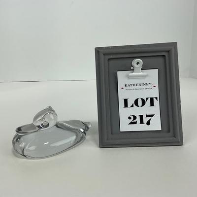 -217- COLLECTIBLE | Clear Glass Duck Figure