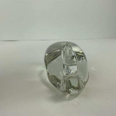 -218- PILGRIM | Clear Glass Whale paperweight Figure