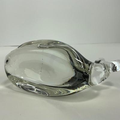 -218- PILGRIM | Clear Glass Whale paperweight Figure