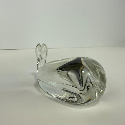 -218- PILGRIM | Clear Glass Whale paperweight Figure