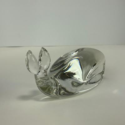 -218- PILGRIM | Clear Glass Whale paperweight Figure