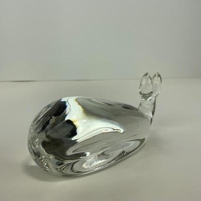 -218- PILGRIM | Clear Glass Whale paperweight Figure