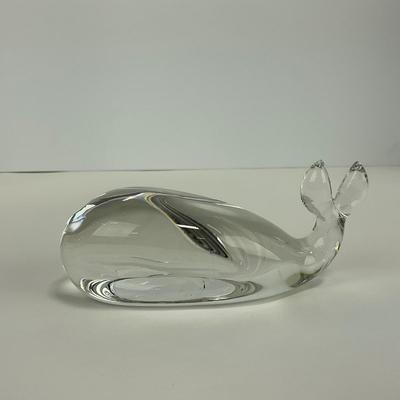 -218- PILGRIM | Clear Glass Whale paperweight Figure