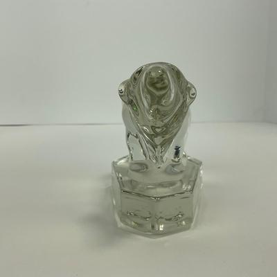 -219- NEW MARTINSVILLE | Clear Glass Polar Bear Bookend