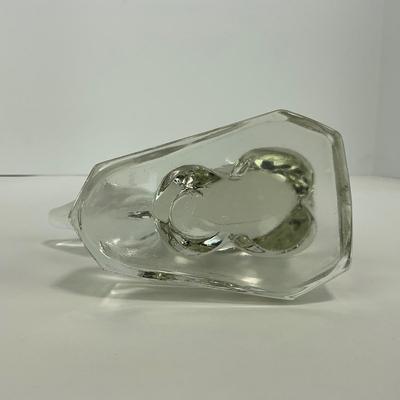 -219- NEW MARTINSVILLE | Clear Glass Polar Bear Bookend