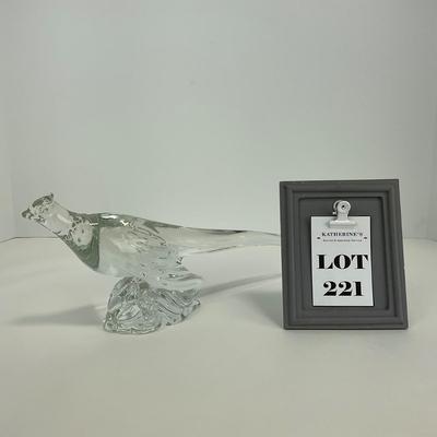 -221- HEISEY | Clear Glass Ringneck Pheasant Figure