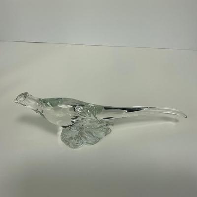 -221- HEISEY | Clear Glass Ringneck Pheasant Figure