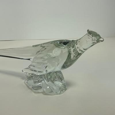 -221- HEISEY | Clear Glass Ringneck Pheasant Figure