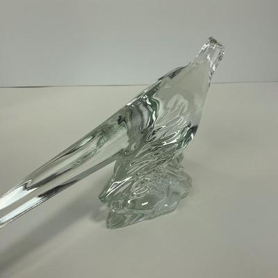 -221- HEISEY | Clear Glass Ringneck Pheasant Figure