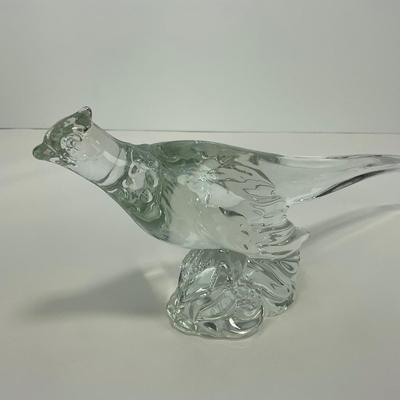 -221- HEISEY | Clear Glass Ringneck Pheasant Figure