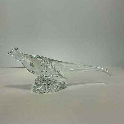 -221- HEISEY | Clear Glass Ringneck Pheasant Figure