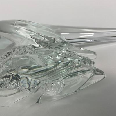 -221- HEISEY | Clear Glass Ringneck Pheasant Figure