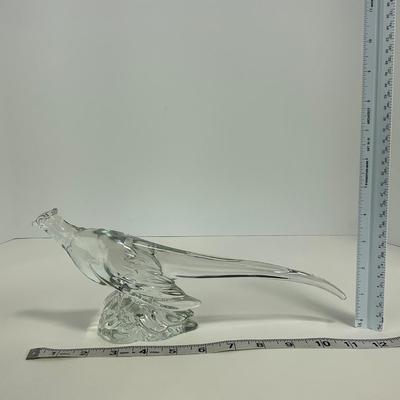 -221- HEISEY | Clear Glass Ringneck Pheasant Figure