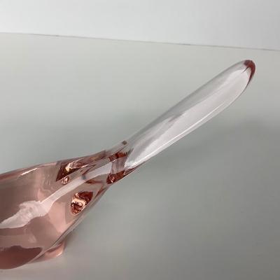 -222- FENTON | light Pink Happiness Bird Long Tail | Marked