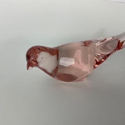 -222- FENTON | light Pink Happiness Bird Long Tail | Marked