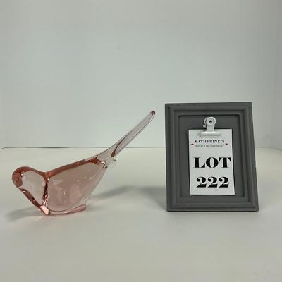 -222- FENTON | light Pink Happiness Bird Long Tail | Marked