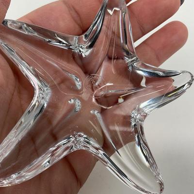 -223- BACCARAT | France Crystal Starfish Paperweight Figure | Marked