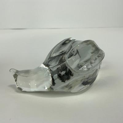 -225- FENTON | Clear Glass Happiness Bird Long Tail Figure