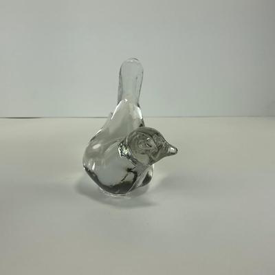 -225- FENTON | Clear Glass Happiness Bird Long Tail Figure