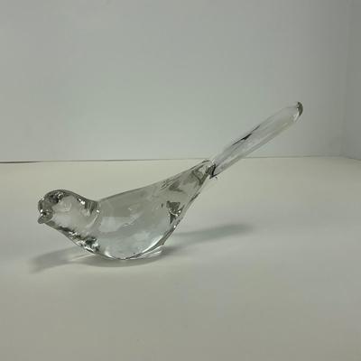 -225- FENTON | Clear Glass Happiness Bird Long Tail Figure