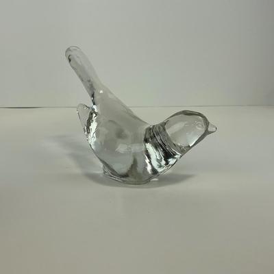 -225- FENTON | Clear Glass Happiness Bird Long Tail Figure