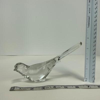 -225- FENTON | Clear Glass Happiness Bird Long Tail Figure
