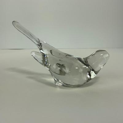 -225- FENTON | Clear Glass Happiness Bird Long Tail Figure