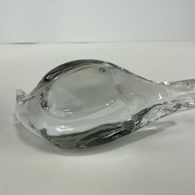 -225- FENTON | Clear Glass Happiness Bird Long Tail Figure