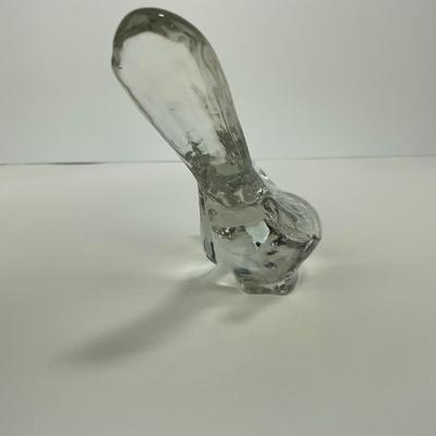 -225- FENTON | Clear Glass Happiness Bird Long Tail Figure