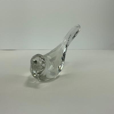 -225- FENTON | Clear Glass Happiness Bird Long Tail Figure