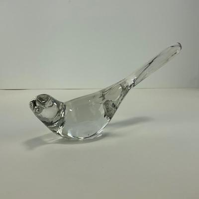 -225- FENTON | Clear Glass Happiness Bird Long Tail Figure