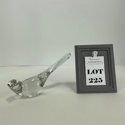 -225- FENTON | Clear Glass Happiness Bird Long Tail Figure