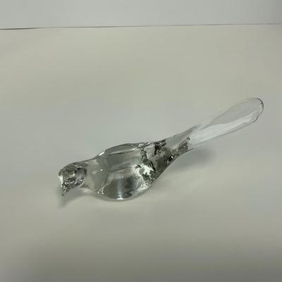 -225- FENTON | Clear Glass Happiness Bird Long Tail Figure