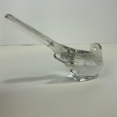 -225- FENTON | Clear Glass Happiness Bird Long Tail Figure
