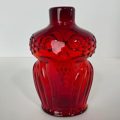 -226- VIKING | Ruby Red Owl Decanter