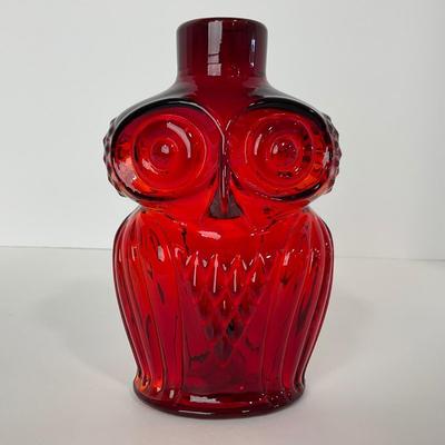 -226- VIKING | Ruby Red Owl Decanter