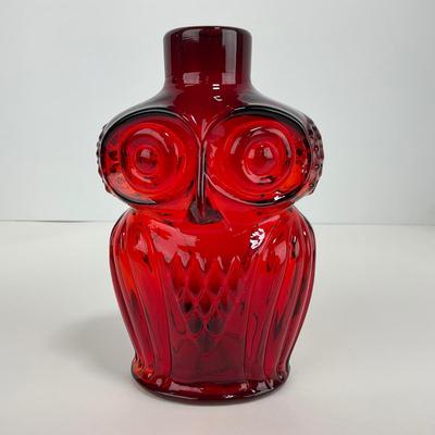 -226- VIKING | Ruby Red Owl Decanter