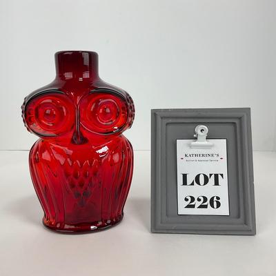-226- VIKING | Ruby Red Owl Decanter