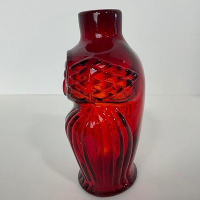 -226- VIKING | Ruby Red Owl Decanter