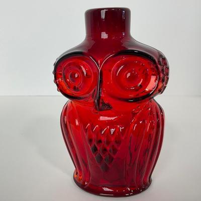 -226- VIKING | Ruby Red Owl Decanter