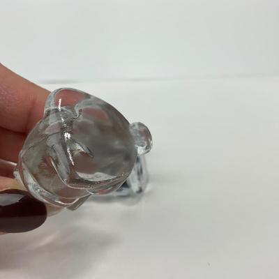 -228- VIKING | Small Clear Glass & Blue Small Rabbit Figures