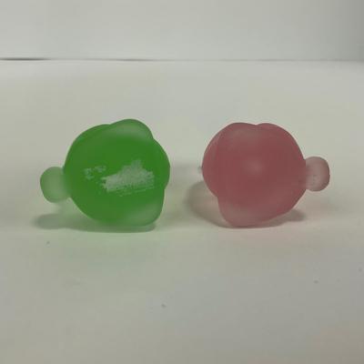 -229- VIKING | Frosted Green & Pink Small Rabbit Figures