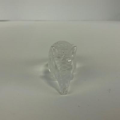 -230- COLLECTIBLE | Small Etched Clear Glass Armadillo