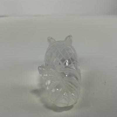 -230- COLLECTIBLE | Small Etched Clear Glass Armadillo