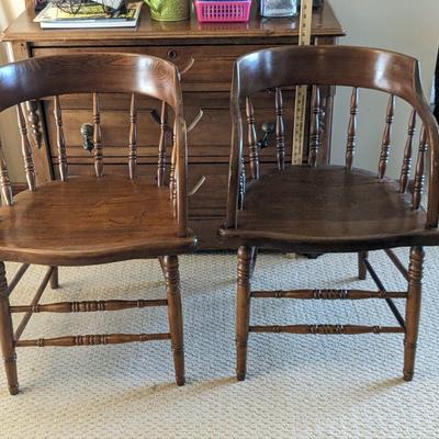 Vintage Saloon Bankers Barrel Chairs