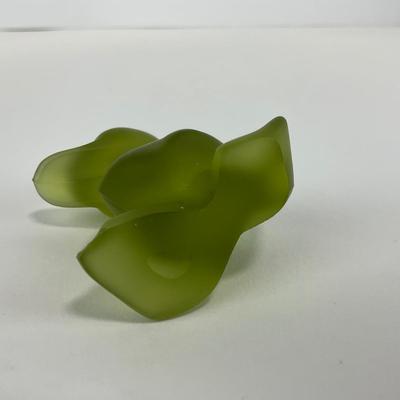 -231- FOSTORIA | Frosted Olive Green Duck Figure