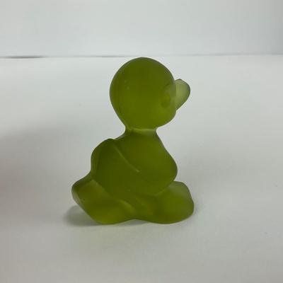 -231- FOSTORIA | Frosted Olive Green Duck Figure