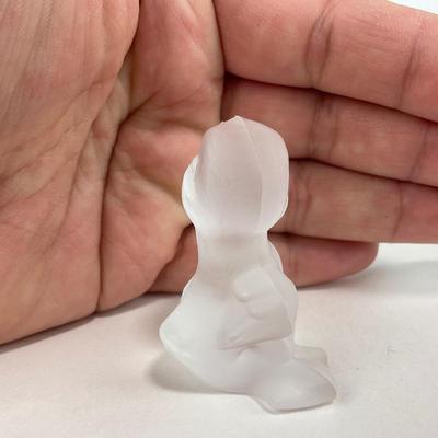 -232- FOSTORIA | Frosted Clear Glass Mini Duckling