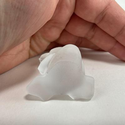 -232- FOSTORIA | Frosted Clear Glass Mini Duckling